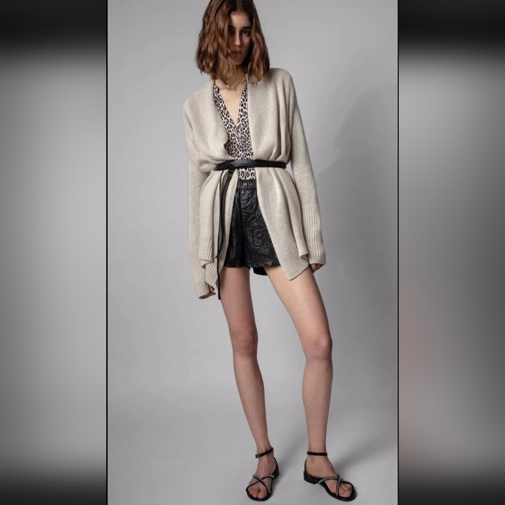 Zadig & Voltaire Dazzy Cardigan Sweater Jacket Cashmere $948, XS-S, NO BELT, NWT